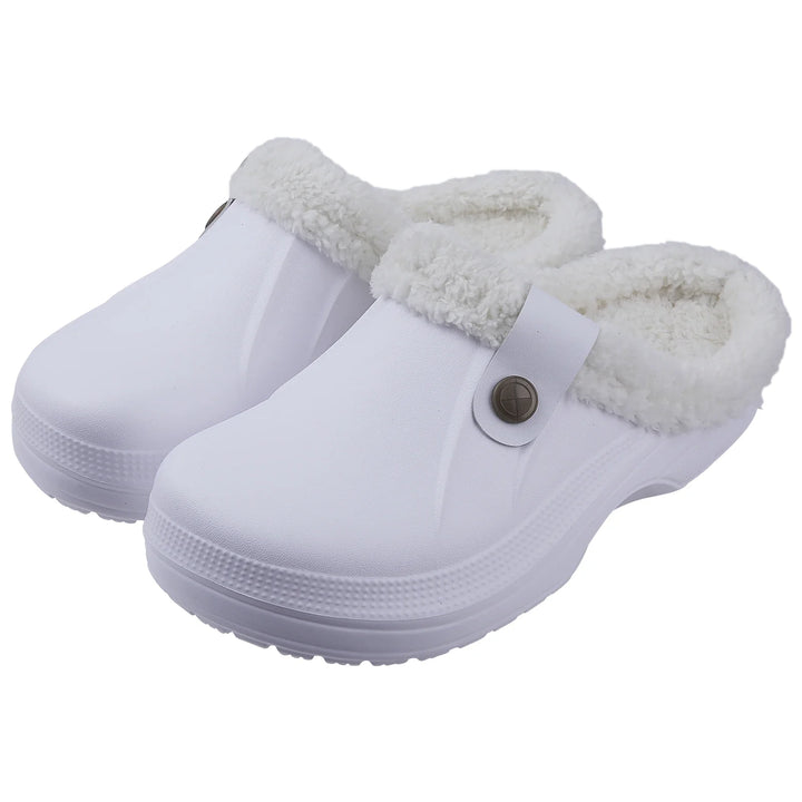 Fuzzy Waterproof Slippers  White 35-36  - VILIVAUN