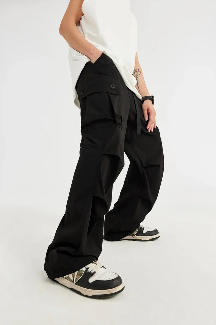 Trendy Loose Fit Cargo Pants     - VILIVAUN