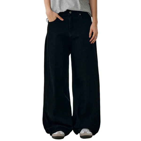 Dark Retro Wide Leg Jeans