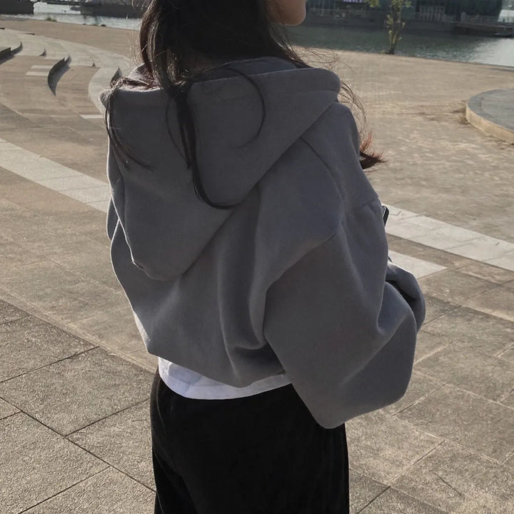 Y2K Urban Zipper Cyber Hoodie     - VILIVAUN