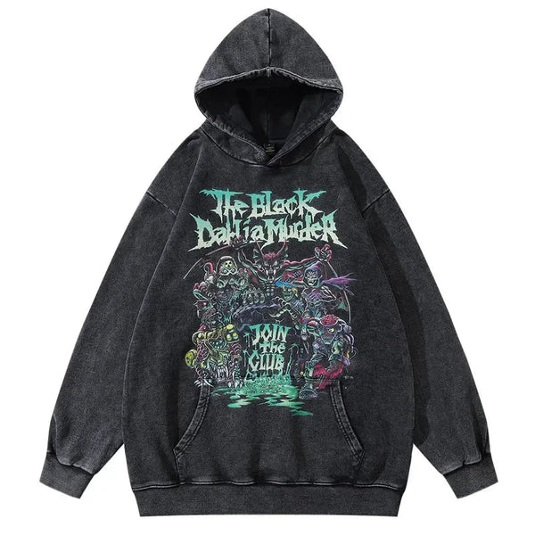 Y2K Skull Party Hoodie     - VILIVAUN