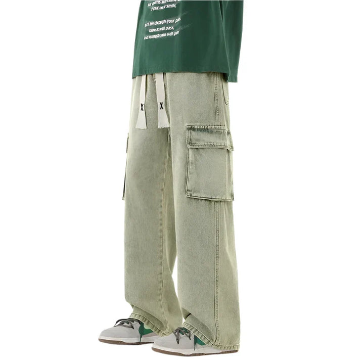 Y2k Cargo Baggy Jeans  Yellow mud S  - VILIVAUN
