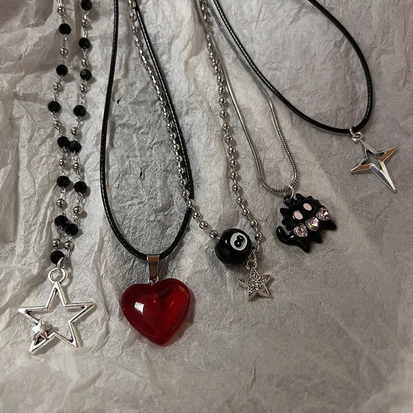 Y2k Leather Pendant Necklaces