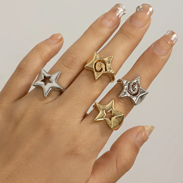 Hollow Star Girl Rings