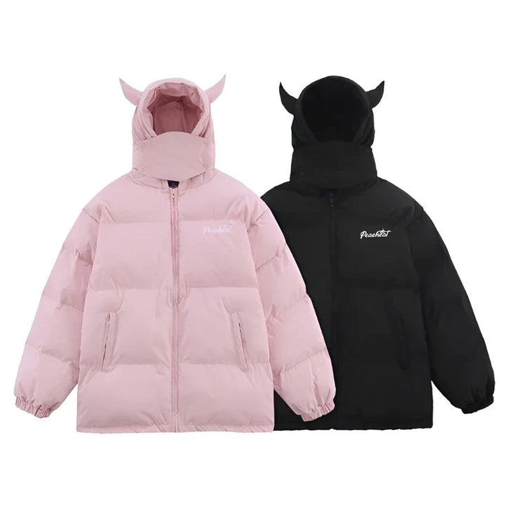Devil's Horn Hooded Puffer Jacket     - VILIVAUN