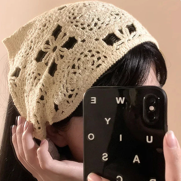 Knitted Triangle Handmade Women's Bandana