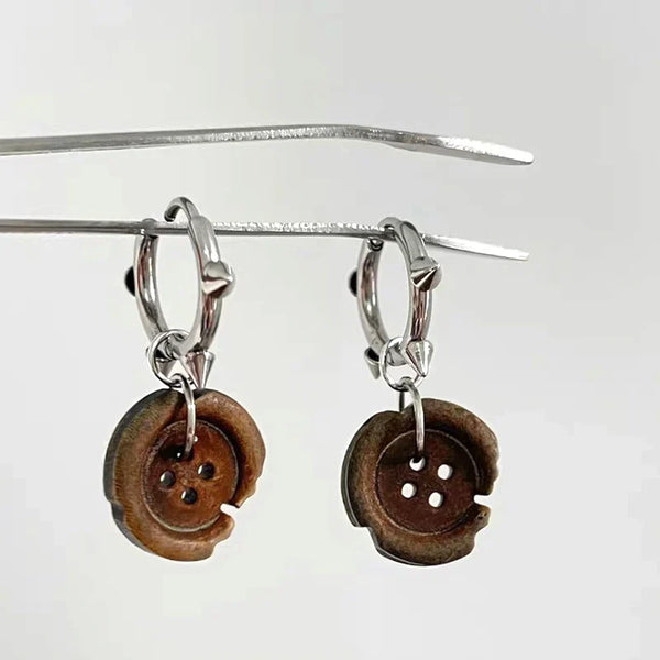 Bohemian Irregular Button Rivet Earrings
