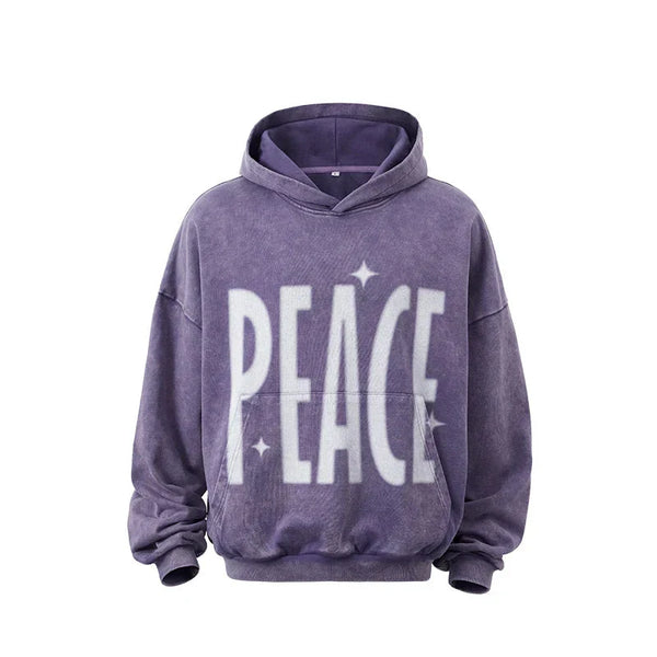 Peace Letter Print Hoodie