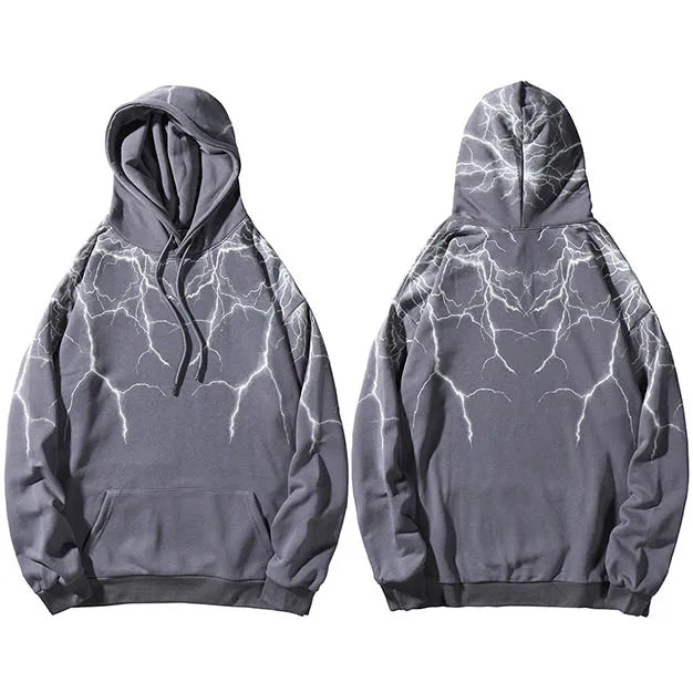 Lightning Strikes Hoodie  Grey S  - VILIVAUN