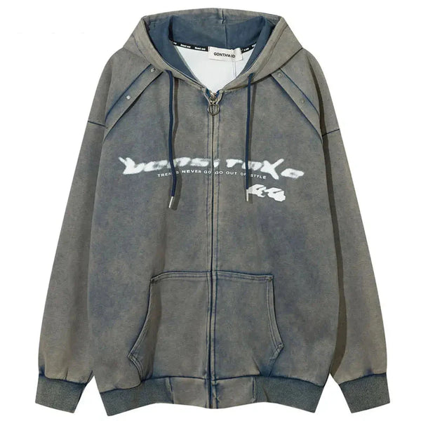 Y2k Vintage Washed Acid Hoodie - VILIVAUN