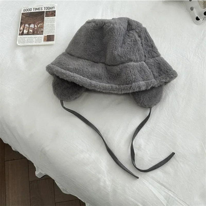 Gothic Bucket Hat With Ear Protection  Gray   - VILIVAUN