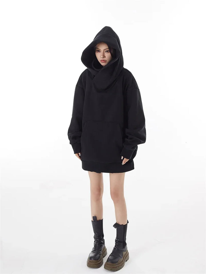 Y2k Heavy Fleece Long Turtle Neck Jacket - VILIVAUN