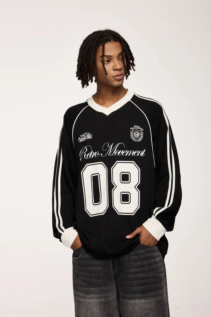 Football Jersey Loose Fit Sweater - VILIVAUN
