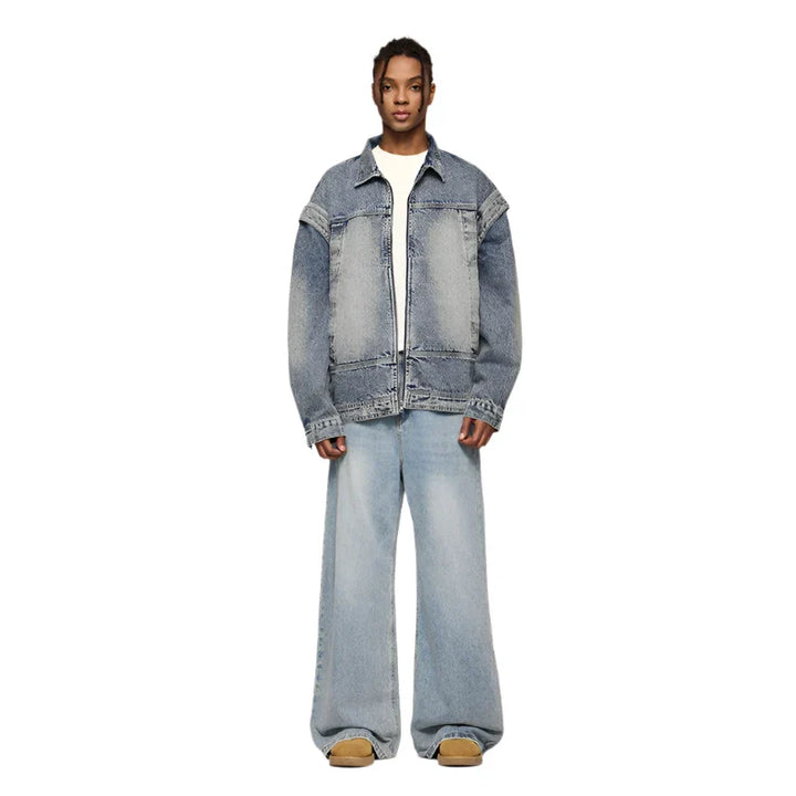Vintage Denim Washed Oversized Jacket - VILIVAUN