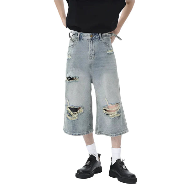 Vintage Blue Ripped Distressed Baggy Jeans