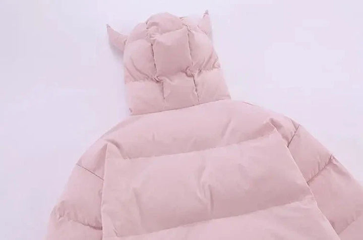 Devil's Horn Hooded Puffer Jacket     - VILIVAUN