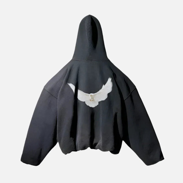 Oversized High Quality Dove Print Hoodie