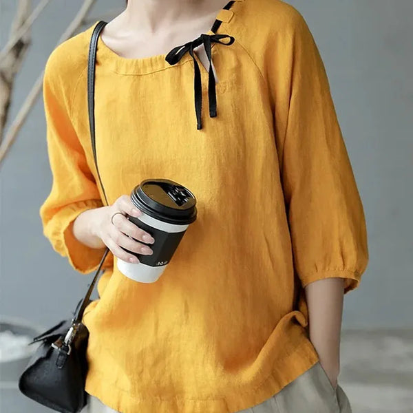 Vintage Contrast Color Short Sleeve T-Shirt
