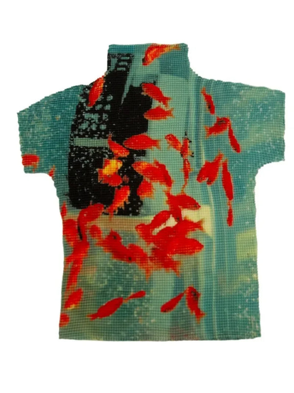 Y2k Vintage Fish American Folds T-Shirt - VILIVAUN