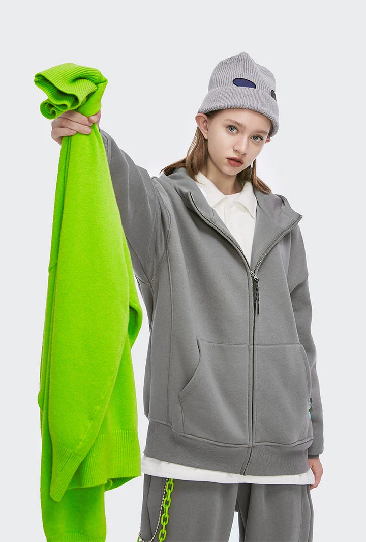 Heavy Weight Fleece Zipper Hoodie     - VILIVAUN