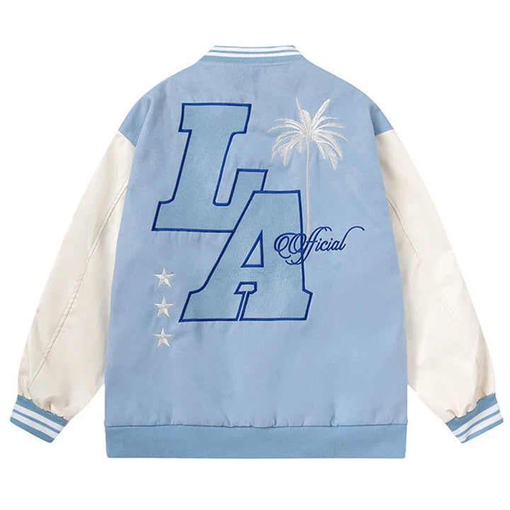 Y2K Flame Lethear Baseball Jacket     - VILIVAUN