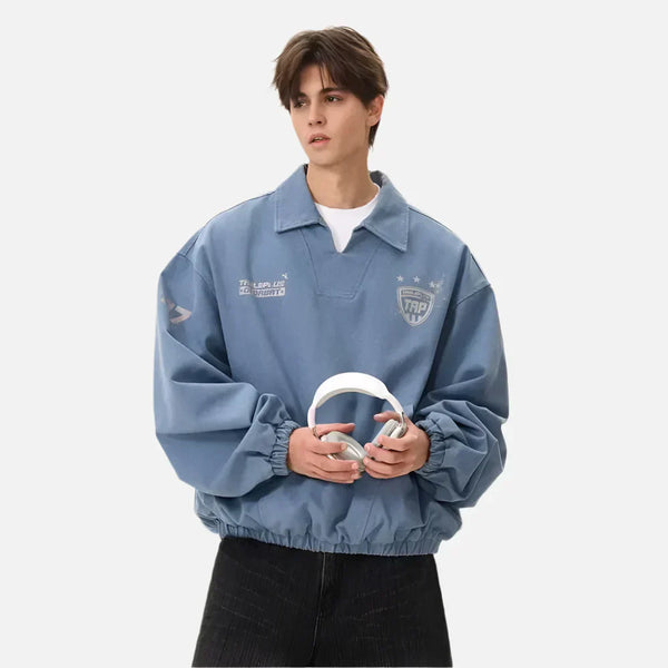 Vintage Polyester Sports Style Sweatshirt