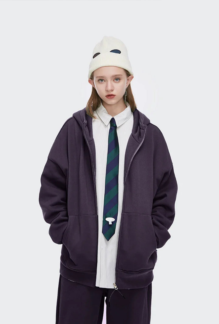 Heavy Weight Fleece Zipper Hoodie     - VILIVAUN