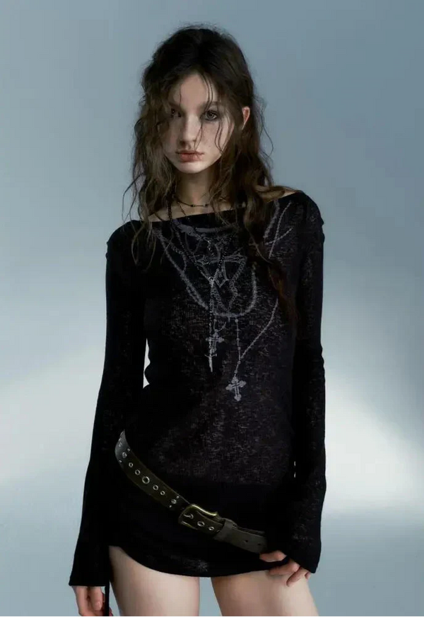 Grunge Long-sleeved Top