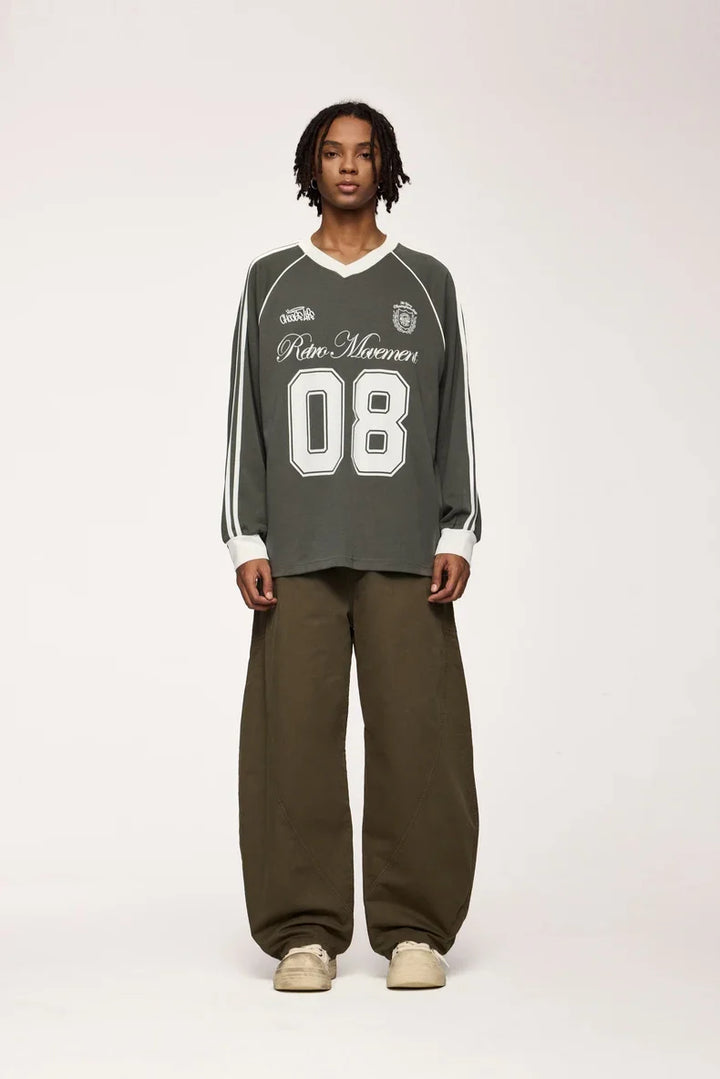 Football Jersey Loose Fit Sweater - VILIVAUN