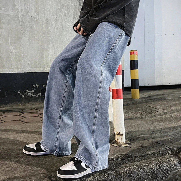 Y2k Loose Baggy Street Jeans Light blue S - VILIVAUN