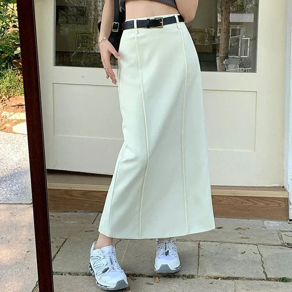 High Waist Korean Wrapped Maxi Skirt