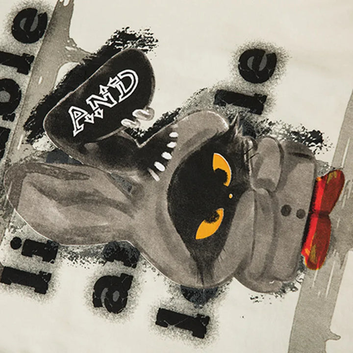 Y2K Cartoon Rabbit Loose T-Shirt     - VILIVAUN