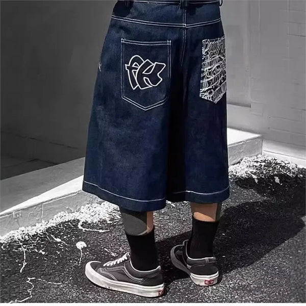 Vintage Embroidered Denim Jorts