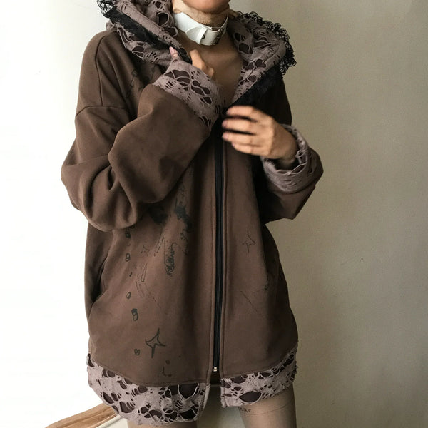 Grunge Ripped Hoodie