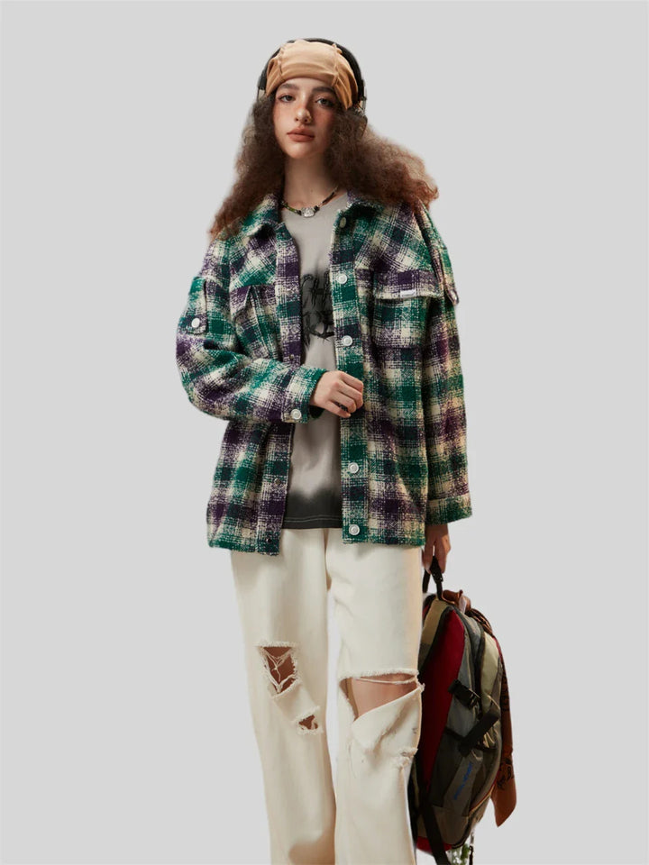 Colourful Vintage Oversize Jacket jacket    - VILIVAUN