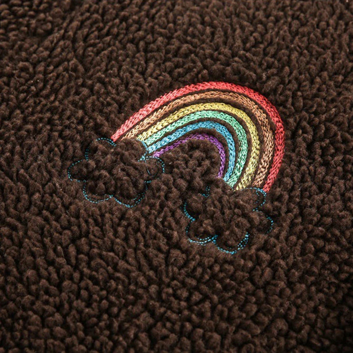 Embroidered Fleece Button-Up Jacket     - VILIVAUN