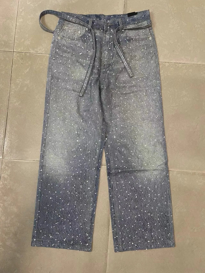 Glowing Starts Denim Jeans Wash Blue M - VILIVAUN