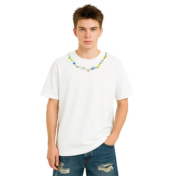 Floral Chain Embroidery T-shirt