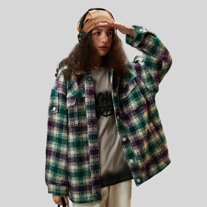 Colourful Vintage Oversize Jacket jacket    - VILIVAUN