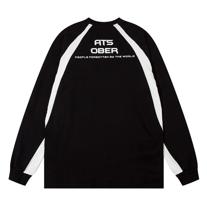 Stripped Letter Printed Sweatshirt     - VILIVAUN