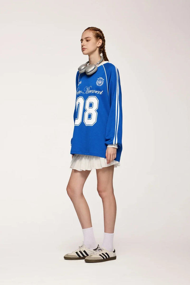 Football Jersey Loose Fit Sweater - VILIVAUN