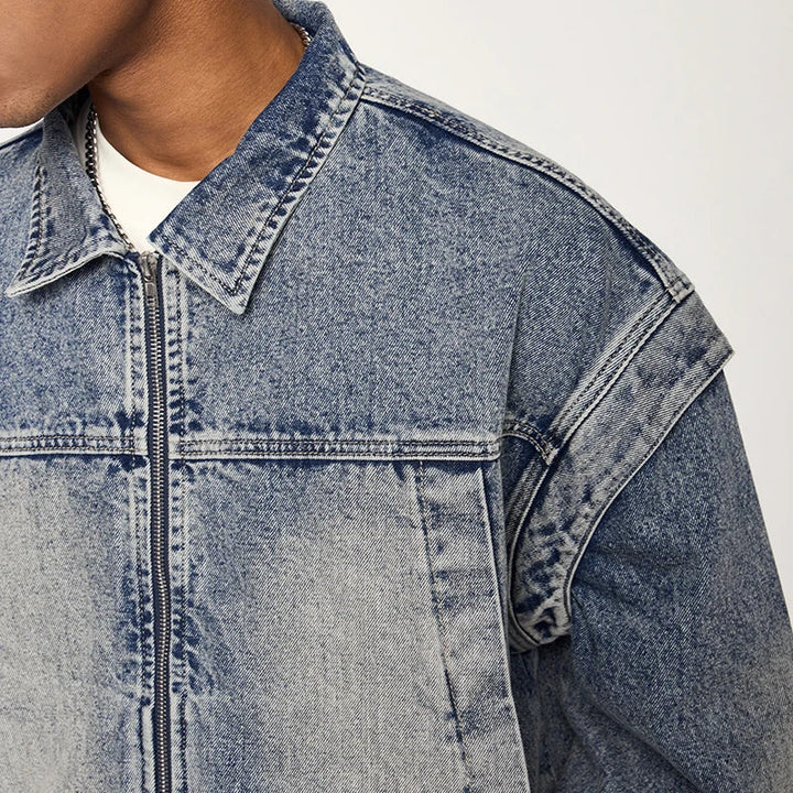 Vintage Denim Washed Oversized Jacket - VILIVAUN