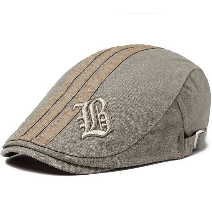 Retro Stitch Embroidered Beret  Khaki   - VILIVAUN