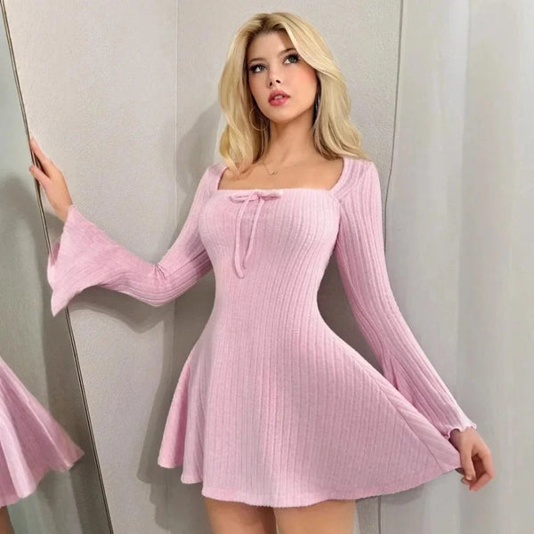 Coquette Long-Sleeve Mini Dress