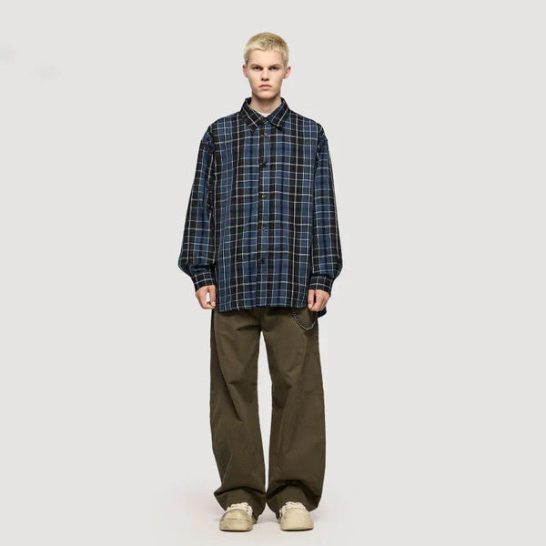 Y2K Oversized Plaid Shirt