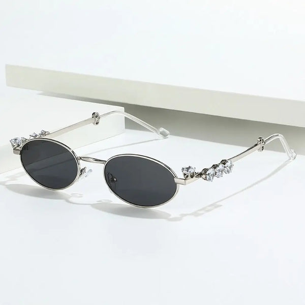 Bling Rhinestone Oval Sunglasses