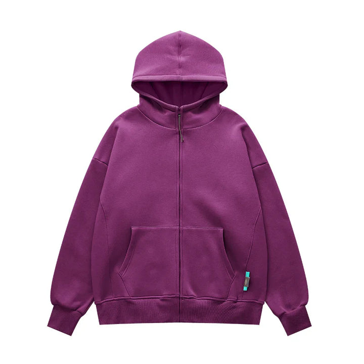 Heavy Weight Fleece Zipper Hoodie  Rose purple S  - VILIVAUN
