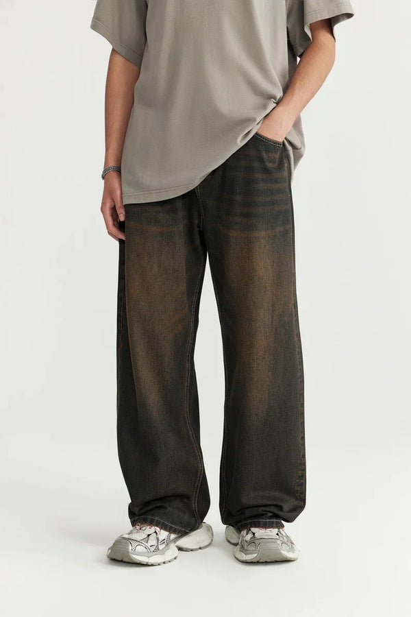 Washed Oversized Wide Leg Jeans