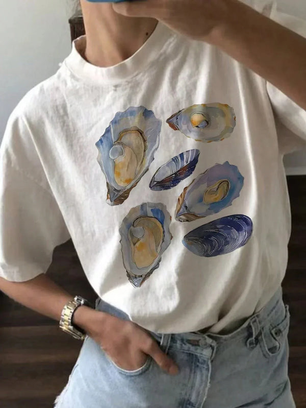 Beautiful Seashell Print T-Shirt