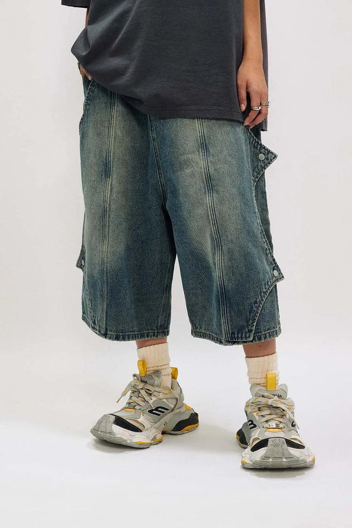 Vintage Men's Baggy Denim Jort     - VILIVAUN